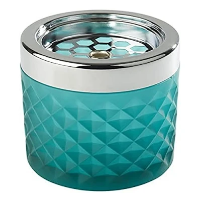 Image de APS Cendrier Wind, cendrier, en métal chromé, verre dépoli, avec fermeture à baïonnette, Ø 9,5 cm, hauteur 8 bleu clair