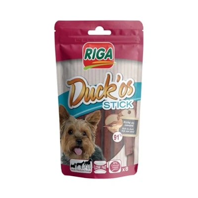 Image de Riga Duck&#039;Os Stick 8 Friandises pour Chien au Canard Friandise Riche en Protéines Sans Colorants ni Additifs Paquet de 70g