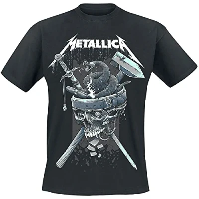 Image de Metallica History Homme T Shirt Manches Courtes Noir M 100% Coton Regular/Coupe Standard