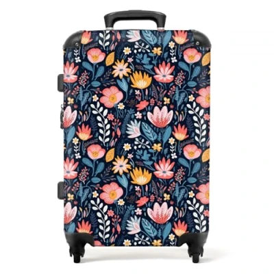 Image de NoBoringSuitcases.com® Valises Grandes Tailles legeres, Bagages en soutes Avion 20 23kg, Cadenas TSA, Moyenne, 65 75 cm rigides, 4 Roues pivotantes à 360 degrés, Poignée télescopique, Motif Floral