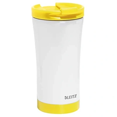 Image de Leitz WOW Mug de Voyage, Acier Inoxydable, Isolation Thermique pour Boissons Chaudes et Froides, Réutilisable Jaune