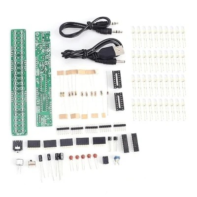 Image de Kit d&#039;Indicateur de Spectre Audio, DC 3V 12V 5mm Rouge/Vert/Bleu LED LM3914 Bricolage Audio Niveau Electoronics à Souder