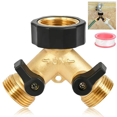 Image de TIMESETL Robinet Double Machine a Laver 2 Voies Y Distributeur 3/4 Pouces pour Connexion de Appareils,Robinet à