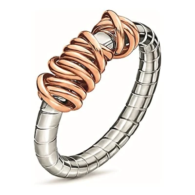 Image de Folli Follie 1R14F030R Bague en acier inoxydable pour femme Argenté Taille 54