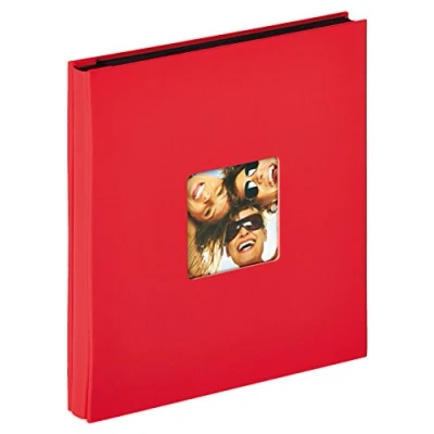 Image de Walther Design Album photo rouge 400 photos 10x15 cm à enfiler avec découpe de couverture, Fun EA 110 R