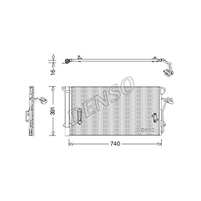 Image de DENSO DCN02027 Condenseur De Clim avec déshydrateur R 134a AUDI: A6 C6 Berline, Q7, C5 Avant, VOLKSWAGEN: Touareg I, PORSCHE: Cayenne