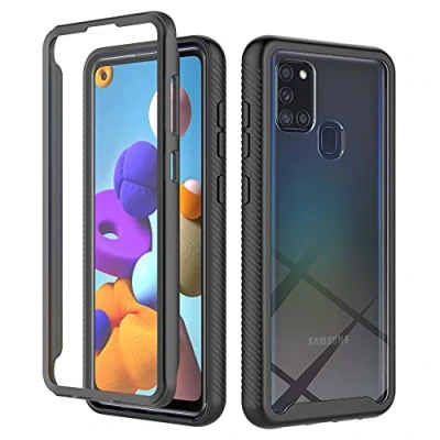 Image de XINNI Coque pour Samsung Galaxy A21S Antichoc Housse avec Protège écran, 360 Degrés Full Body Etui Solide Double Face Bumper Portable Transparent