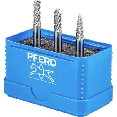 Image de PFERD HM 21901406 Lot de 3 embouts fraisage à dents rondes Diamètre la tige 6 mm Pour une utilisation polyvalente sur les matériaux plus importants