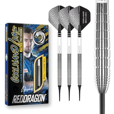 Image de RED DRAGON Luke Humphries TX1 Softip de 18 grammes Premium Tungstène Darts Set avec Vols et tiges