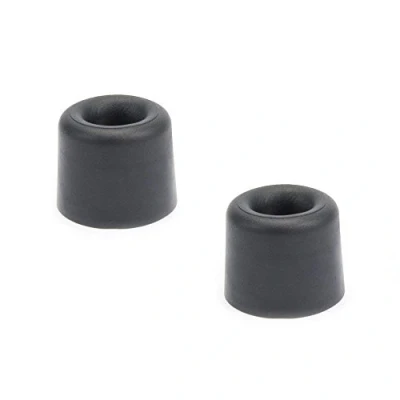 Image de sossai® 2 x Butée de Porte/arrêt Porte NTS Formule: Anke Hauteur : 24 mm Diamètre 30 Couleur: Noir Protection Murale pouvant être fixée au Sol