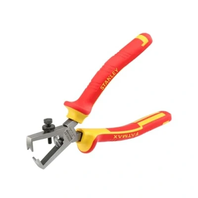 Image de Stanley 0 84 010 Pince À Dénuder 170mm Isolée 1000 V Gamme Fatmax Poignée Bi matière Certifié Tête Chromée Inoxydable Taillants Trempés Haute Fréquence Normes en 60900, IEC/CEI 900, Vde 0680