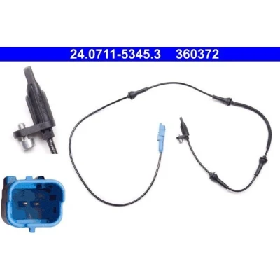 Image de ATE 24.0711 5345.3 Capteur ABS 1259 PEUGEOT: 407 Berline, SW, Coupe, CITROËN: C5 3, C6 III Break