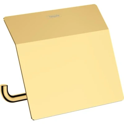 Image de hansgrohe AddStoris Porte papier WC avec couvercle, aspect doré poli, 41753990