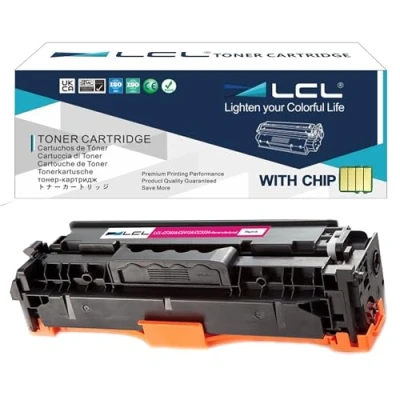 Image de LCL Cartouche de Toner Remanufacturée 304A CC533A (1 Magenta) Remplacement pour HP Color Laserjet CP2020 CP2025 CP2025dn CP2025n CP2025x CM2320 CM2320fxi CM2320n CM2320nf