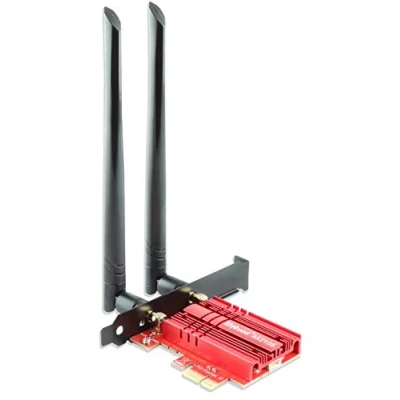 Image de Carte WiFi 5400Mbps PCIe 6E Bluetooth5.2, Intel AX210, Tri Bandes (6GHz/5GHz/2.4GHz) 6 pour PC Win 11/10(64Bit)