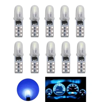 Image de YOUNLEN Ampoules T5 LED, Ampoule à LED 2721 27 37 286 PC74,pour éclairage intérieur de Voiture Tableau Bord Remplacement Lampe d&#039;instrument Automatique,12V 3014 Chips,Pack 10(Glace Bleue)