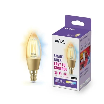 Image de WiZ ampoule LED Connectée Wi Fi, Flamme E14, Nuances de Blanc, équivalent 25W, 370 lumen, fonctionne avec Alexa, Google Assistant et Apple HomeKit