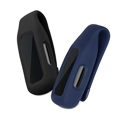 Image de kwmobile 2X Clip Compatible avec Fitbit Inspire 3 / 2 Ace Support de Rechange pour Fitness Tracker Noir Bleu foncé Non Inclus