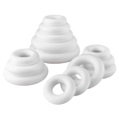 Image de MCE Commerce Anneaux en polystyrène 5 x 7,5 cm 4 10 3 12 cm, 1 15 17 Blanc, 7,5cm, 10cm, 12cm, 15cm, 17cm