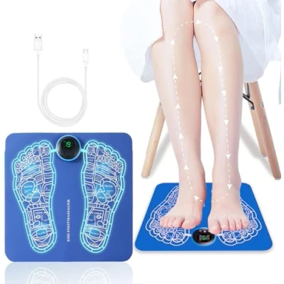 Image de Masseur Électrique Pied, Machine de Massage des Pieds EMS,Masseur Électrique, Tapis Pied d&#039;USB Portable, 8 Modes et 19 Niveaux, Favoriser La Circulation Sanguine
