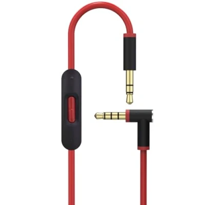 Image de Toxaoii Câble audio de rechange avec microphone intégré et contrôle compatible les casques Beats Solo 2/Solo 3/Studio 3/Pro/Detox/Wireless/Mixr/Executive/Pill (noir rouge)