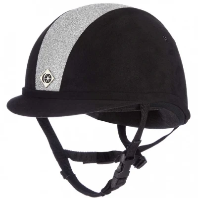 Image de Charles Owen Bombe YR8 Sparkly Centre Noir/Argent 54cm