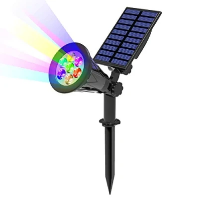 Image de T SUN Couleur Lampe Solaire Jardin, 7 LED Spot Extérieur, 2 Modes Projecteur Réglable, sans Fil, Etanche IP65, Lumière Jardin pour Cour, Chemin