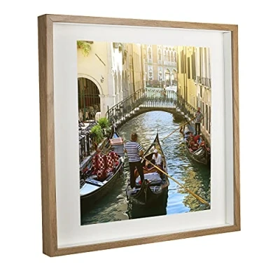 Image de BD ART Cadre Photo profond Chêne 50 x cm Box 3D Boîte avec Passe Partout 40 cm, Plexiglas