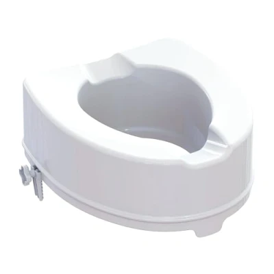 Image de Identités, Réhausse WC Modèle Ibiza, Forme anatomique confortable, Fixation rapide et Sans outil, Entretien désinfection facile, Améliore la sécurité aux WC, Hauteur 15 cm, couvercle
