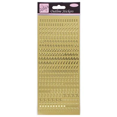 Image de Anita&#039;s Autocollants contour Small Numbers, Or 10,3 x 0,05 27,4 cm