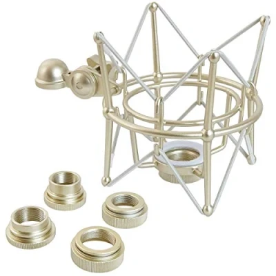 Image de keepdrum ms088sv Argent Micro araignée élastique Support pour Microphone Rode Nt1 A podcsater Procaster