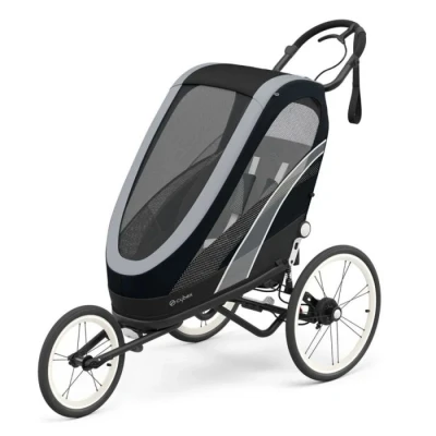 Image de Cybex Remorque Multisport ZENO, One Box avec Cadre et Siège, de env. 6 mois à 4 ans, Max. 111 cm 22 kg, Poussette sport en 1, Noir (Black/All Black)