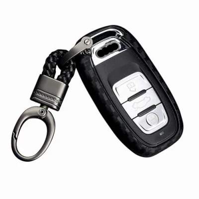 Image de M.JVisun Doux Silicone Caoutchouc Clef Coque Porte clés pour Audi A4 A4L A5 A6 A6L A7 A8 Q5 Q8 R8 RS4 RS5 RS6 RS7 S4 S5 S6 S7 S8 SQ5 Clé de Voiture Noir Tressé