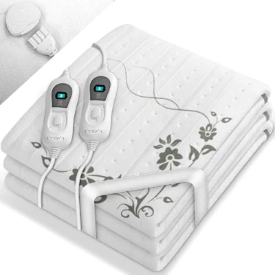 Image de sinnlein Surmatelas Chauffant Électrique avec Arrêt Automatique Couverture Thermique Réglable à 3 Niveaux de Températures en Polaire Douce (160 x 140 cm, Motif)