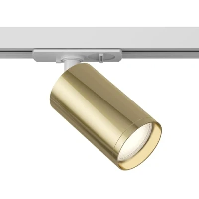 Image de MAYTONI Spot pour système de rail monophasé UNITY Focus S style Ampoule GU10 moderne 10 watts Blanc avec or Aluminium K CRI salon, bureau, cuisine, café