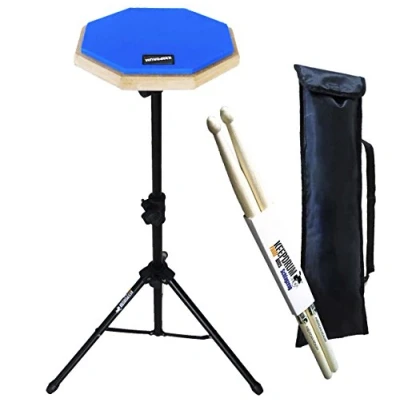 Image de keepdrum DP BL Lot de 2 pads batterie avec support et sac transport Bleu 8&quot;