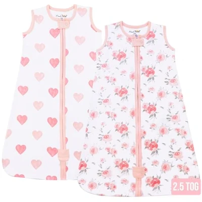 Image de Mama Cheetah Sac de couchage pour bébé 2,5 TOG. couverture en coton biologique à porter avec fermeture éclair dans les deux sens. nourrisson. enfant. garçon et fille. 0 6 mois
