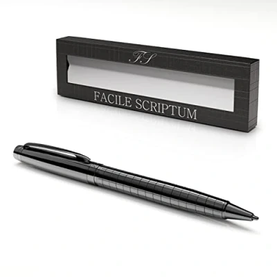 Image de FACILE SCRIPTUM Dark Graphene Stylo à bille rotatif En métal De qualité supérieure Idéal comme idée cadeau Gris argenté et foncé
