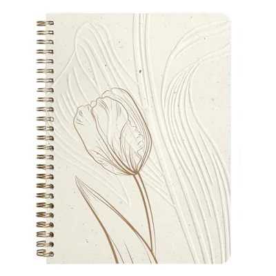Image de Clairefontaine 813068C Un Carnet A Spirale motifs Tulipe / Nature Floral A5 14,8x21 cm 148 Pages Pointillées Dots Papier Ivoire 90g Collection Tulip Paper