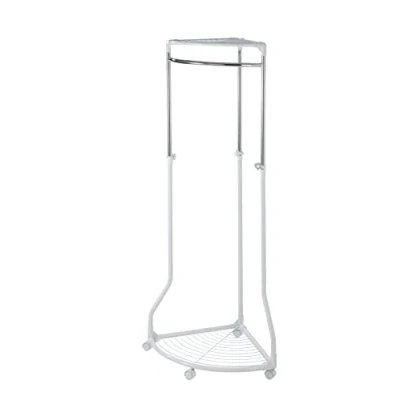 Image de WENKO Porte vêtements Pointy pour Le Coin, Métal chromé, 70 x 112 166 55 cm, Chromé