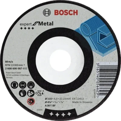 Image de Bosch Accessories 2608600218 Meule à ébarber moyeu déporté expert for metal A 30 T BF 115 mm 6,0 mm, Gris