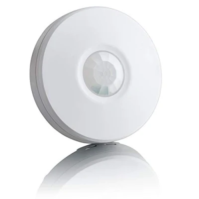 Image de SEBSON® 2X Détecteur de Mouvement Extérieur IP65, Montage en Saillie au Plafond, programmable, capteur Infrarouge, portée 8m/360, LED adapté