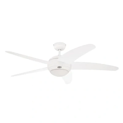 Image de 72140 Ventilateur de plafond d&#039;intérieur à cinq pales et une lampe Bendan 132 cm, finition blanc avec verre opale dépoli