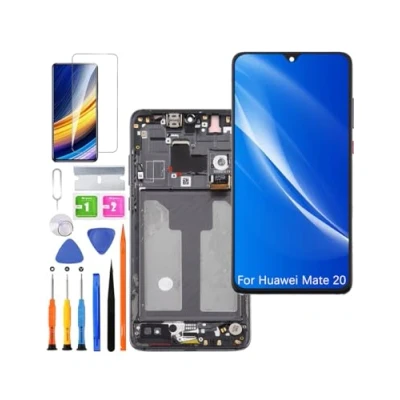 Image de Écran de rechange pour Huawei Mate 20 LCD TFT, HMA L29 L09 tactile Digitizer Assembly Kit réparation (noir avec cadre)