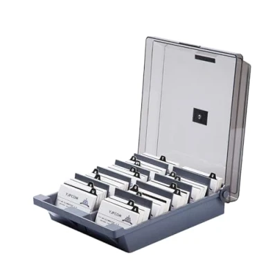 Image de Catekro Grande Capacité Porte cartes de Visite Boîte Rangement（1000 Cartes） A Z Lettre Classification Index 8 Compartiments