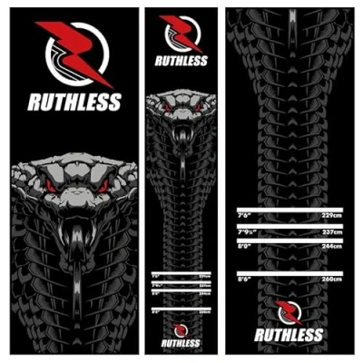 Image de RUTHLESS Tapis de fléchettes robuste, antidérapant et durable pour sol noir (Cobra)