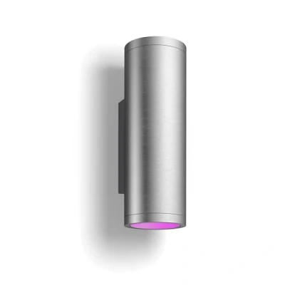 Image de Philips Hue White and Color Ambiance Appear, Applique murale extérieure ronde, inox, fonctionne avec Alexa, Google Assistant et Apple Homekit
