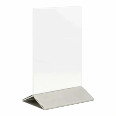 Image de Securit Porte affiche de table en acrylique avec base acier Format A6