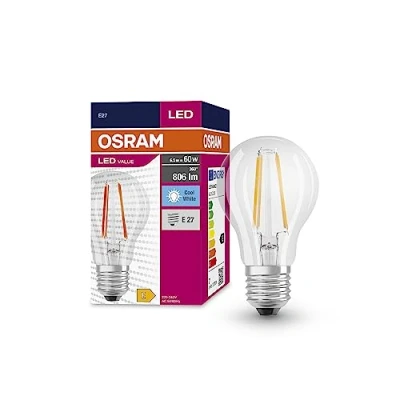Image de OSRAM Valeur d&#039;étoile LED Classic A60 LAMPE pour la prise E27, Forme de Poire, fil, 806 lumens, blanc froid (4000K), remplacement des ampoules 60W conventionnelles, non dimmables, 10 pack