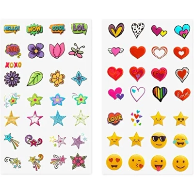 Image de Zink Deluxe 50+ Sticker Set â Personalize &amp; Decorate Your Instant Camera, Printer Other Devices with Fun Shapes, Cute Emojis Trendy Designs